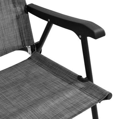 Sedie da Giardino Pieghevoli 2 pz in Acciaio Grigio e Textilene | homemem39