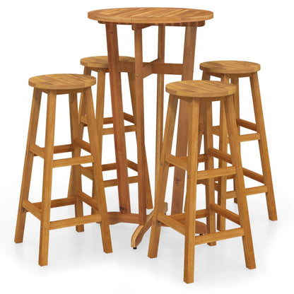 Set da Bar da Giardino 5 pz in Legno Massello di Acacia | homemem39