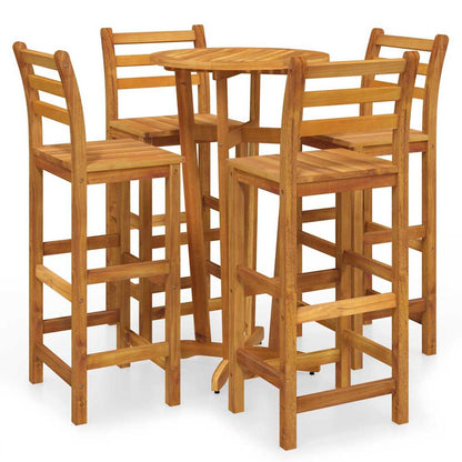 Set da Bar da Giardino 5 pz in Legno Massello di Acacia | homemem39