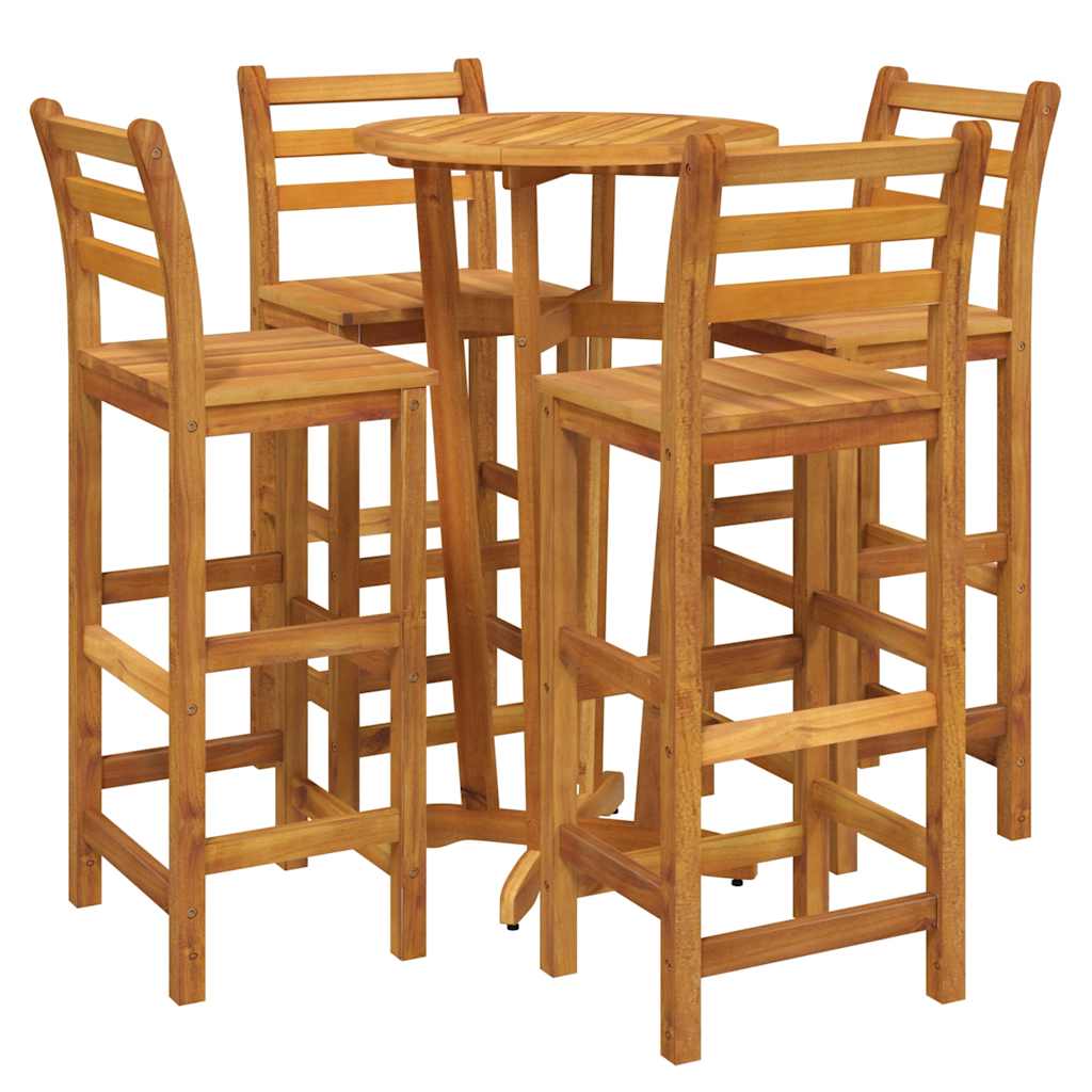 Set da Bar da Giardino 5 pz in Legno Massello di Acacia | homemem39