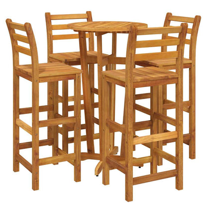 Set da Bar da Giardino 5 pz in Legno Massello di Acacia | homemem39