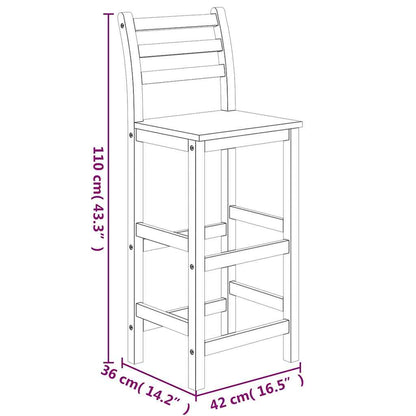 Set da Bar da Giardino 5 pz in Legno Massello di Acacia | homemem39