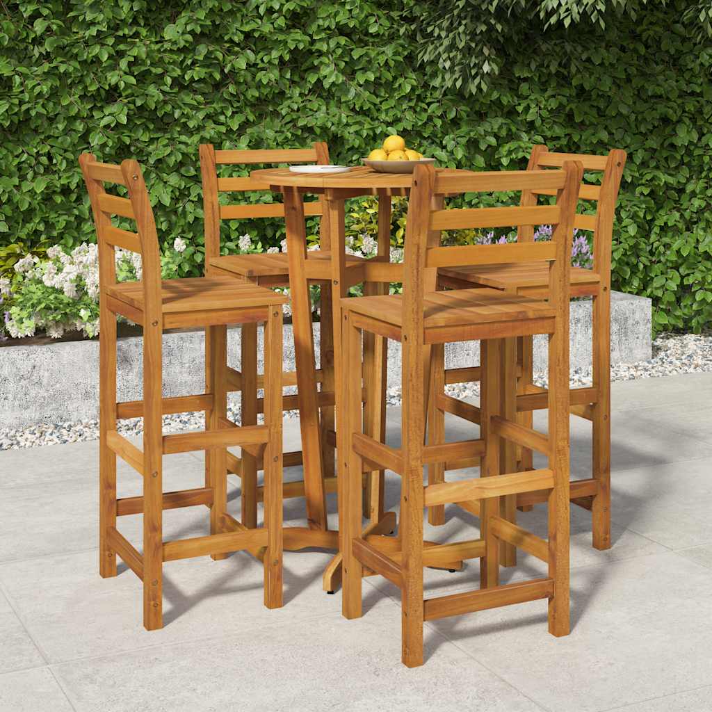 Set da Bar da Giardino 5 pz in Legno Massello di Acacia | homemem39