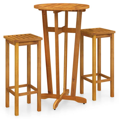 Set da Bar da Giardino 3 pz in Legno Massello di Acacia | homemem39