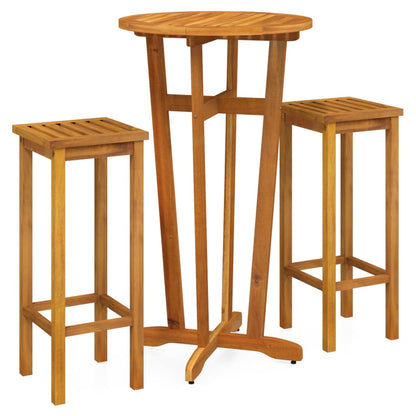 Set da Bar da Giardino 3 pz in Legno Massello di Acacia | homemem39
