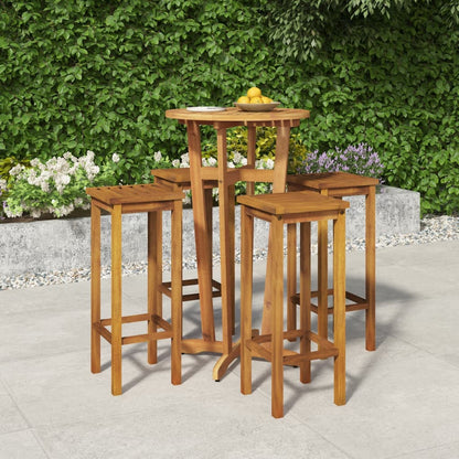 Set da Bar da Giardino 5 pz in Legno Massello di Acacia | homemem39