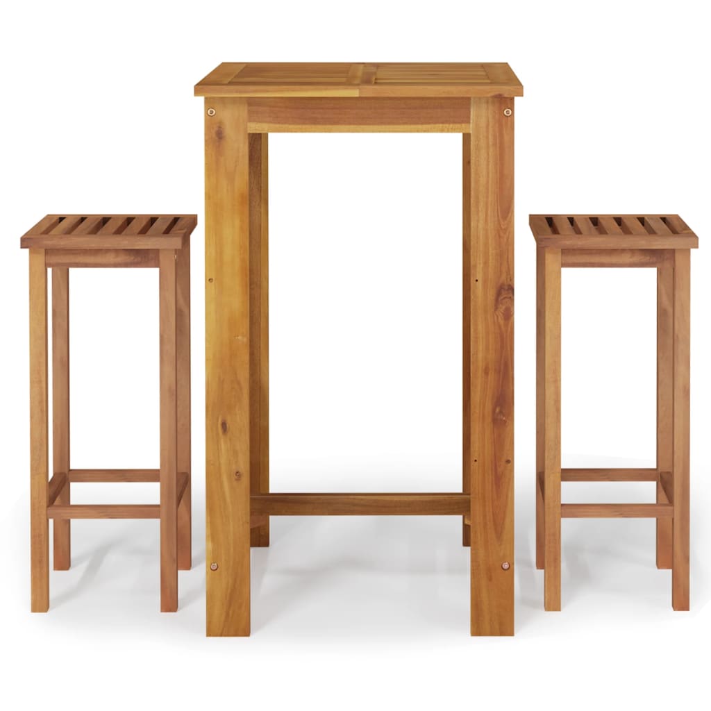 Set da Bar da Giardino 3 pz in Legno Massello di Acacia | homemem39
