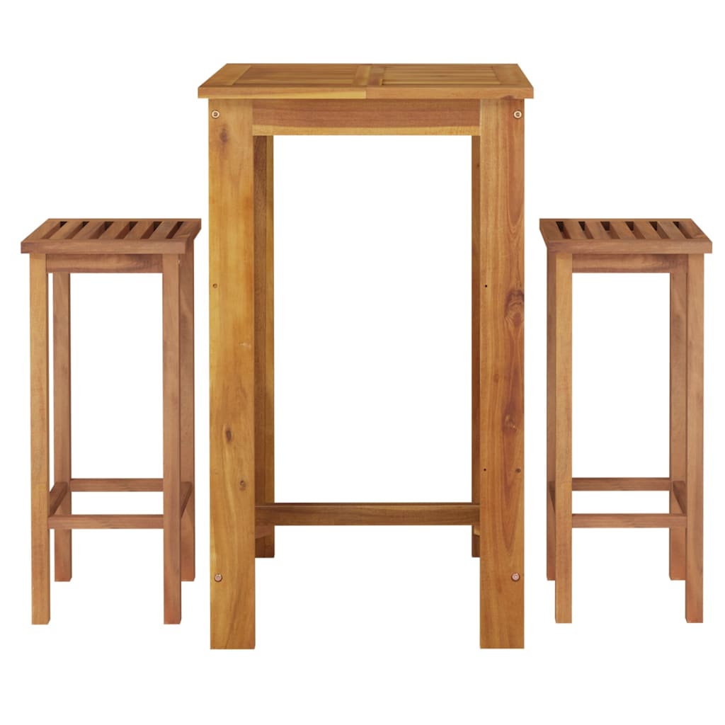 Set da Bar da Giardino 3 pz in Legno Massello di Acacia | homemem39