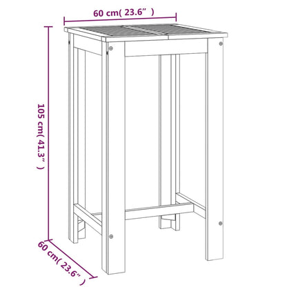 Set da Bar da Giardino 3 pz in Legno Massello di Acacia | homemem39