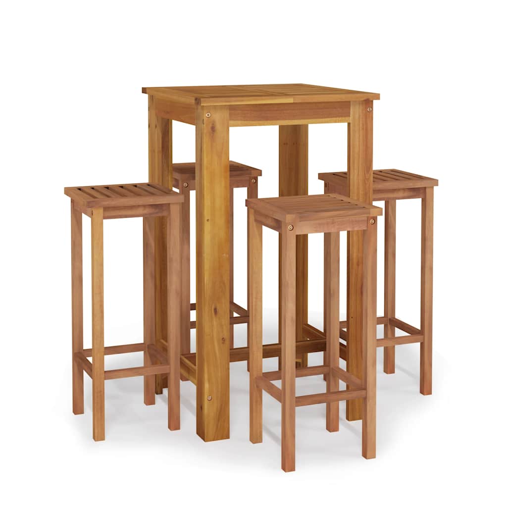 Set da Bar da Giardino 5 pz in Legno Massello di Acacia | homemem39