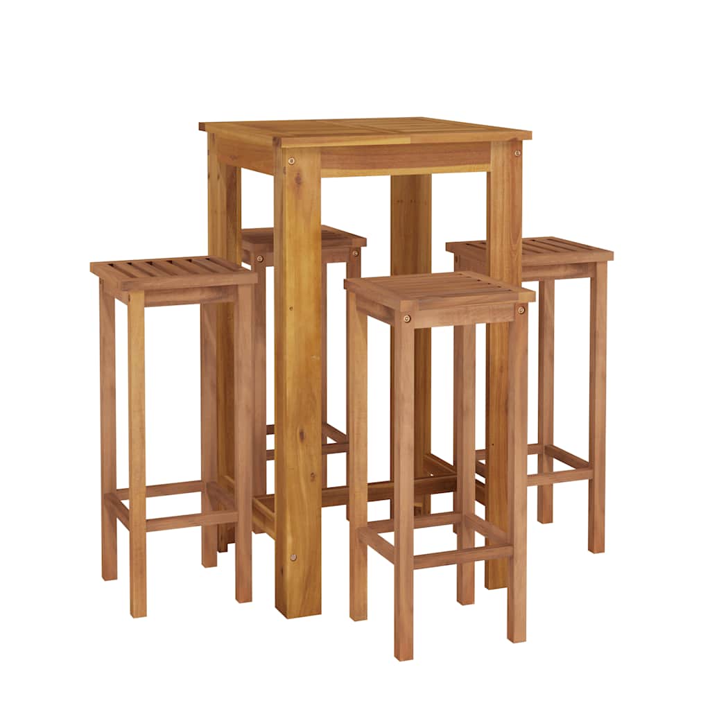 Set da Bar da Giardino 5 pz in Legno Massello di Acacia | homemem39