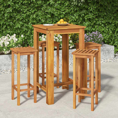 Set da Bar da Giardino 5 pz in Legno Massello di Acacia | homemem39