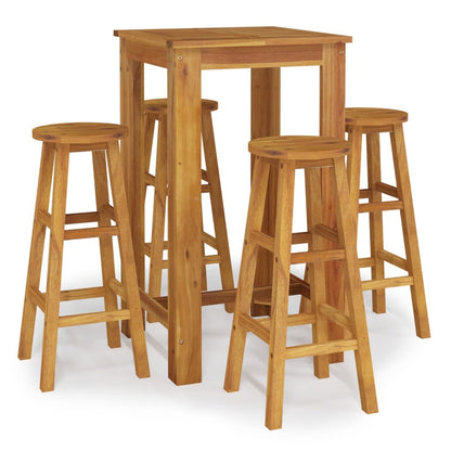 Set da Bar da Giardino 5 pz in Legno Massello di Acacia | homemem39