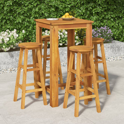 Set da Bar da Giardino 5 pz in Legno Massello di Acacia | homemem39