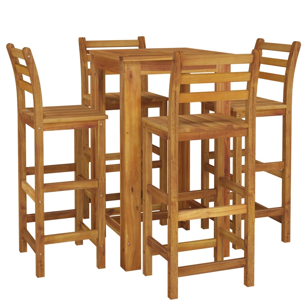 Set da Bar da Giardino 5 pz in Legno Massello di Acacia | homemem39