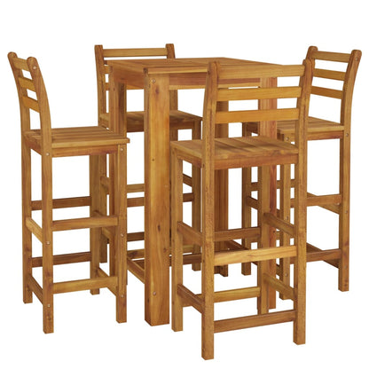 Set da Bar da Giardino 5 pz in Legno Massello di Acacia | homemem39