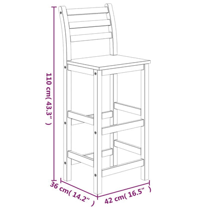 Set da Bar da Giardino 5 pz in Legno Massello di Acacia | homemem39
