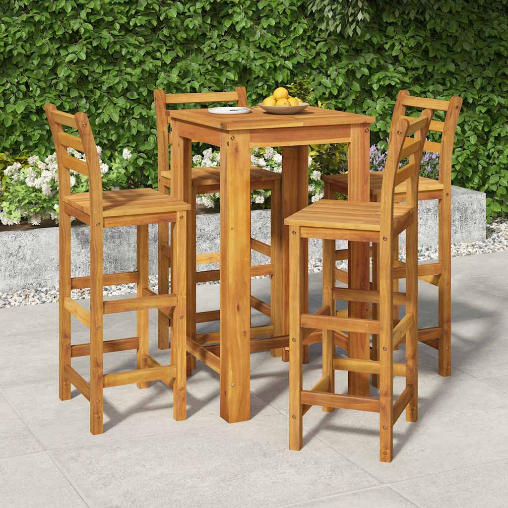 Set da Bar da Giardino 5 pz in Legno Massello di Acacia | homemem39