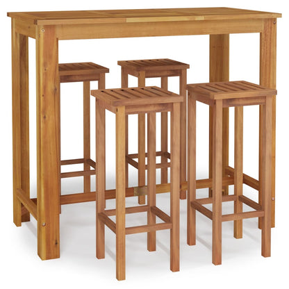 Set da Bar da Giardino 5 pz in Legno Massello di Acacia | homemem39