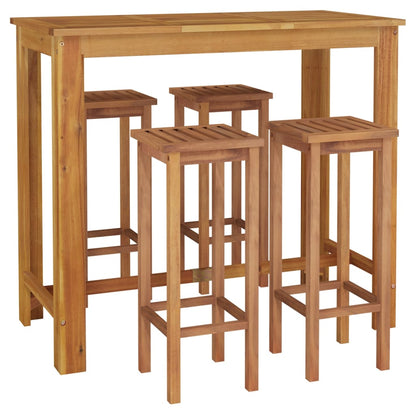 Set da Bar da Giardino 5 pz in Legno Massello di Acacia | homemem39