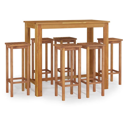 Set da Bar da Giardino 7 pz in Legno Massello di Acacia | homemem39