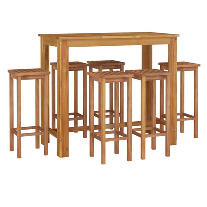 Set da Bar da Giardino 7 pz in Legno Massello di Acacia | homemem39