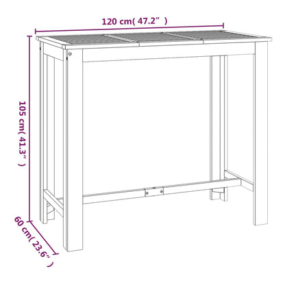 Set da Bar da Giardino 7 pz in Legno Massello di Acacia | homemem39