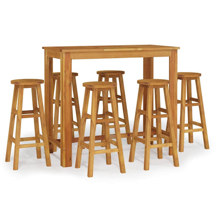 Set da Bar da Giardino 7 pz in Legno Massello di Acacia | homemem39