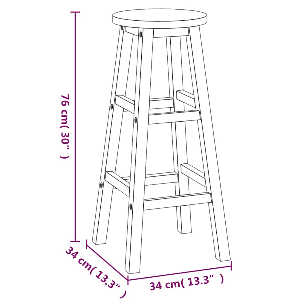 Set da Bar da Giardino 7 pz in Legno Massello di Acacia | homemem39