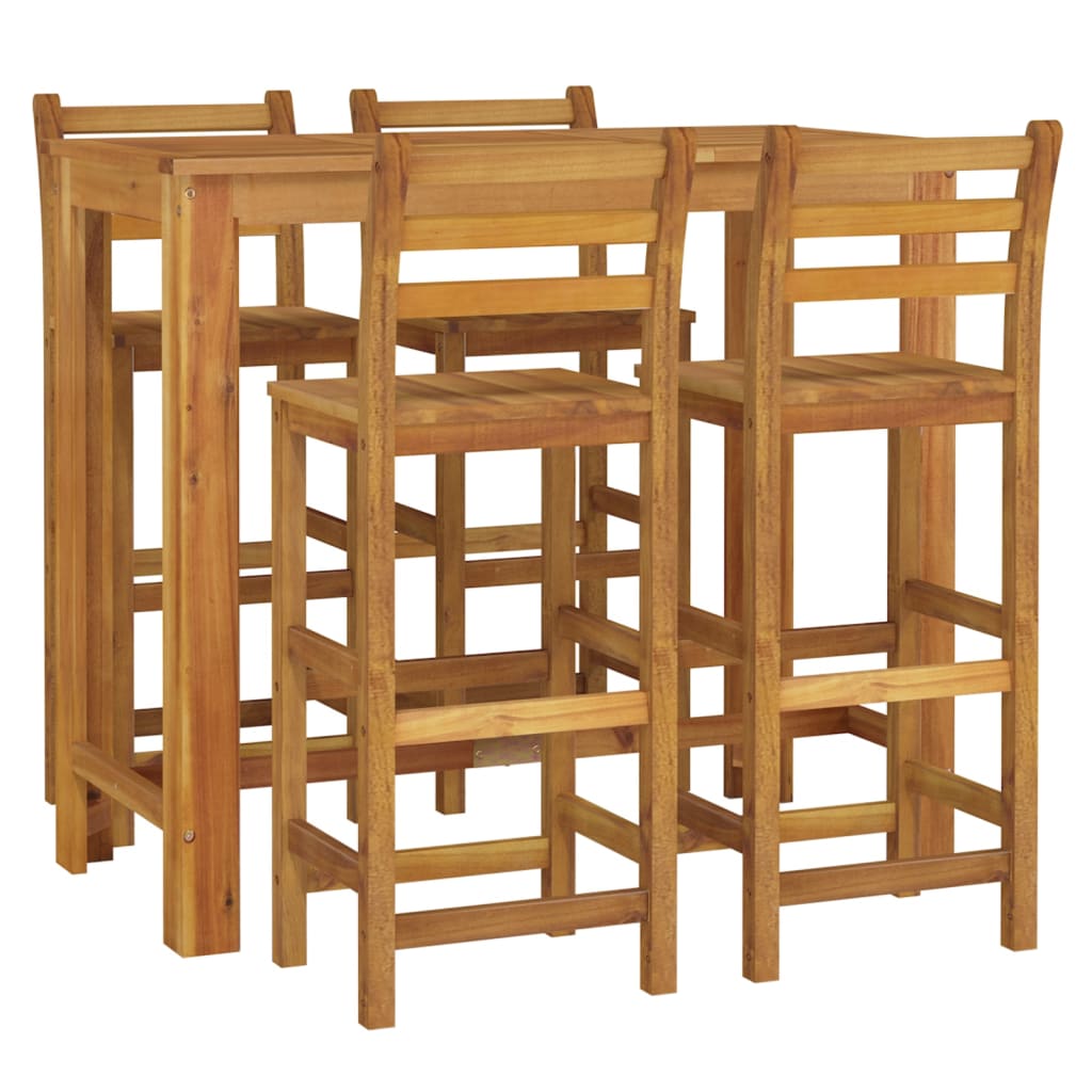 Set da Bar da Giardino 5 pz in Legno Massello di Acacia | homemem39