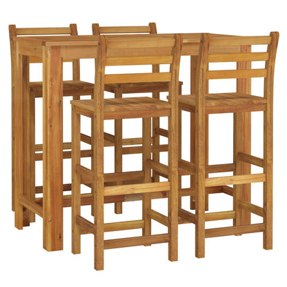 Set da Bar da Giardino 5 pz in Legno Massello di Acacia | homemem39
