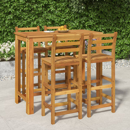 Set da Bar da Giardino 5 pz in Legno Massello di Acacia | homemem39