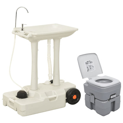 Set Toilette da Campeggio Portatile e Supporto Lavamani - homemem39