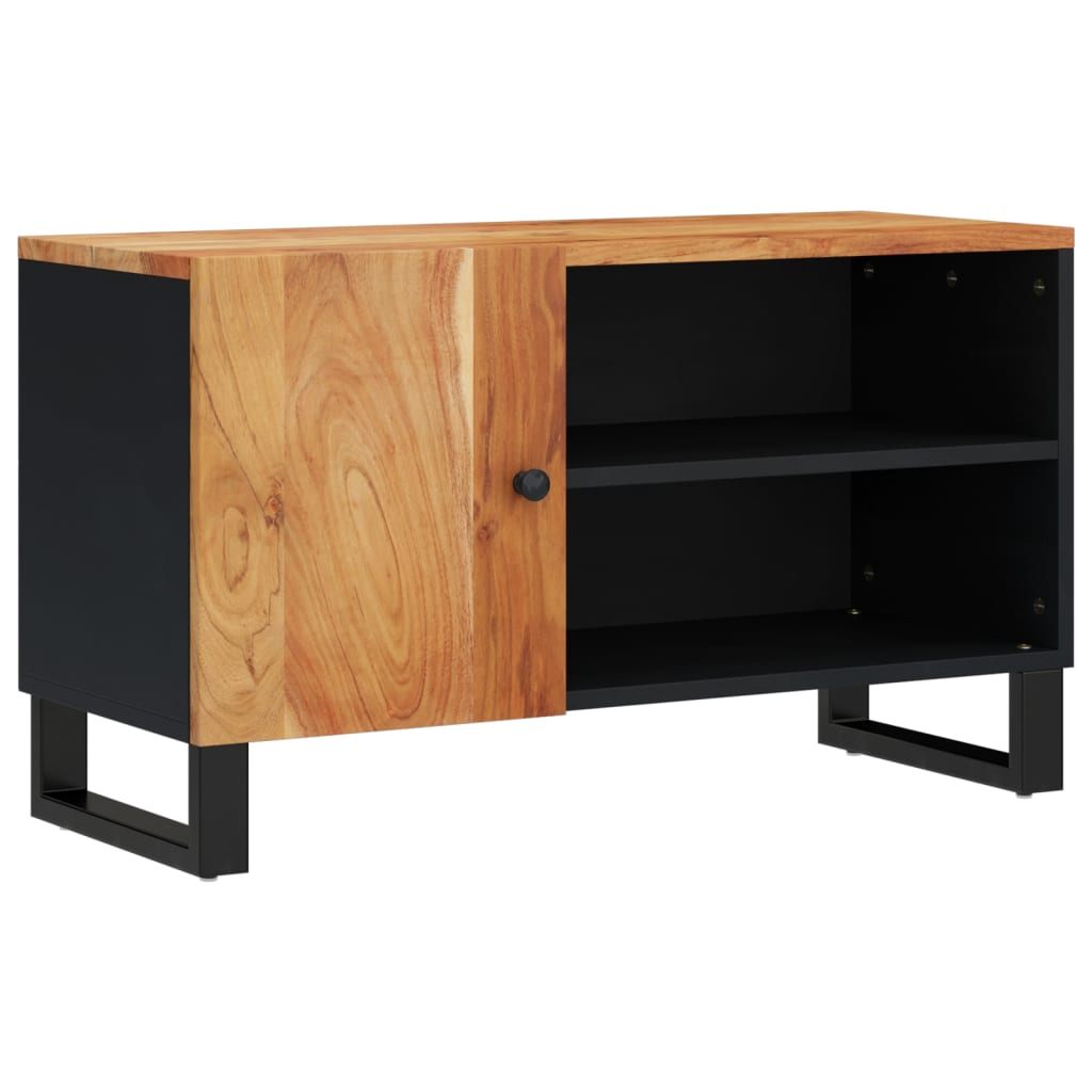 Mobile TV 80x33x46cm Legno Massello Acacia e Legno Multistrato