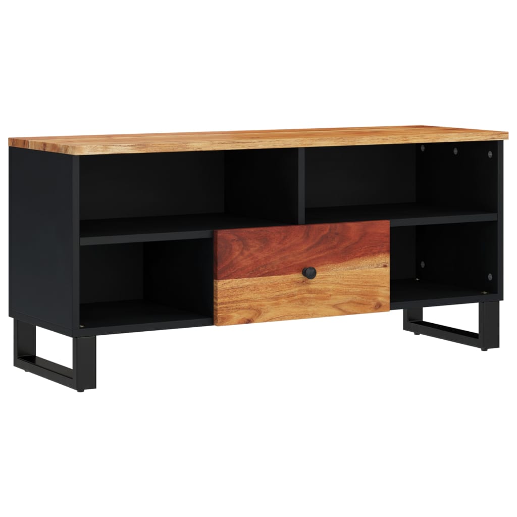 Mobile TV 100x33x46cm Legno Massello Acacia e Legno Multistrato - homemem39