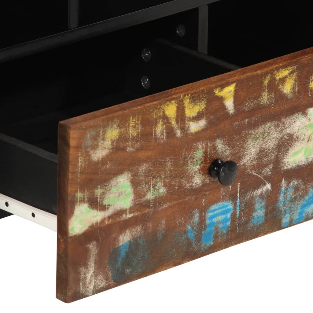 Mobile TV 100x33x46cm Legno Massello Recupero Legno Multistrato - homemem39