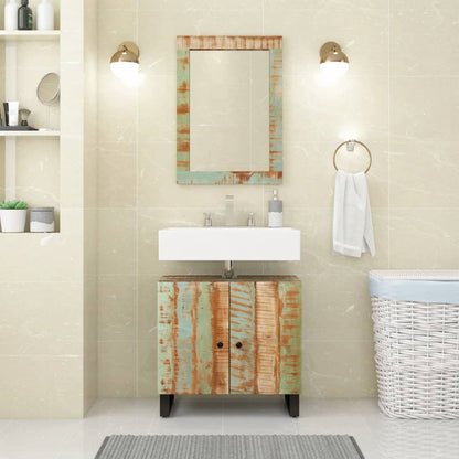 Specchio 70x50 cm in Legno Massello di Recupero e Vetro | homemem39