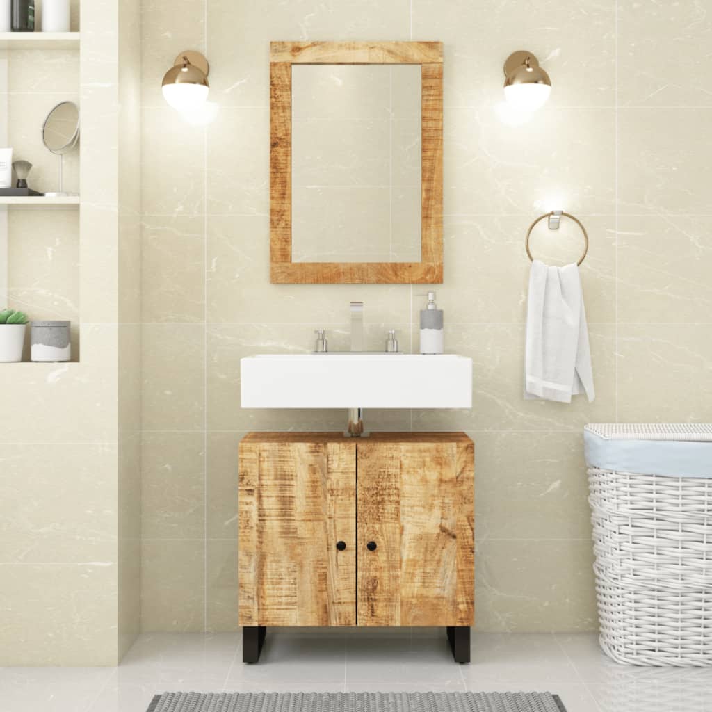 Mobile Lavabo 62x33x58cm Legno Massello Mango Legno Multistrato | homemem39