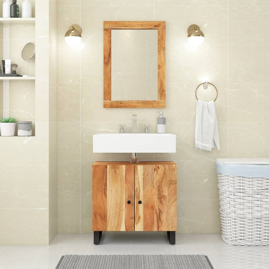 Mobile Lavabo 62x33x58 cm Legno Massello Acacia e Multistrato | homemem39