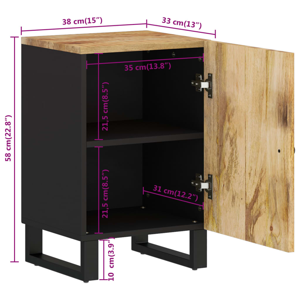 Mobile da Bagno 38x33x58 cm in Legno Massello di Mango | homemem39