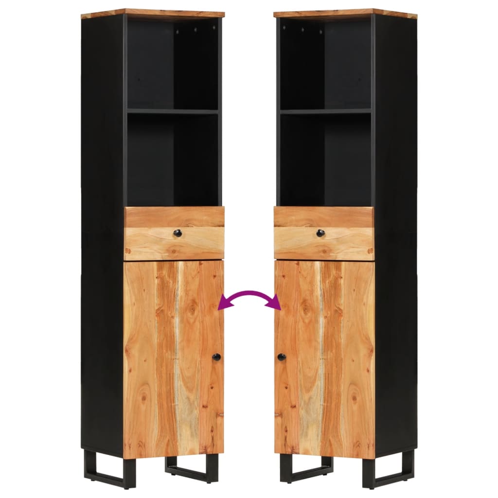 Mobile da Bagno 38x33x160 cm in Legno Massello di Acacia | homemem39