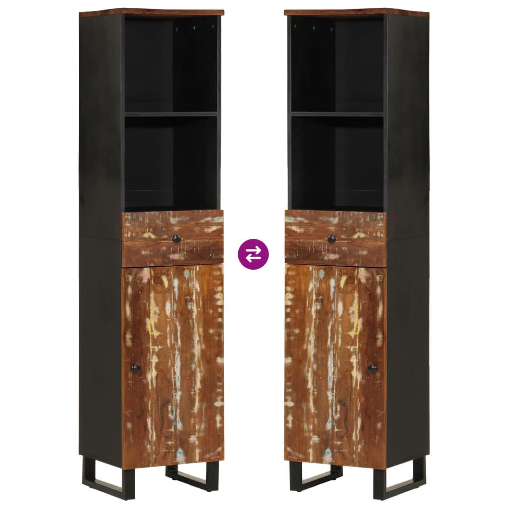 Mobile da Bagno 38x33x160 cm in Legno Massello di Recupero | homemem39