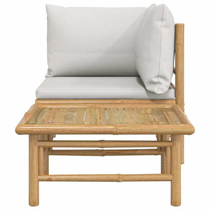 Set Salotto da Giardino 2pz con Cuscini Bambù