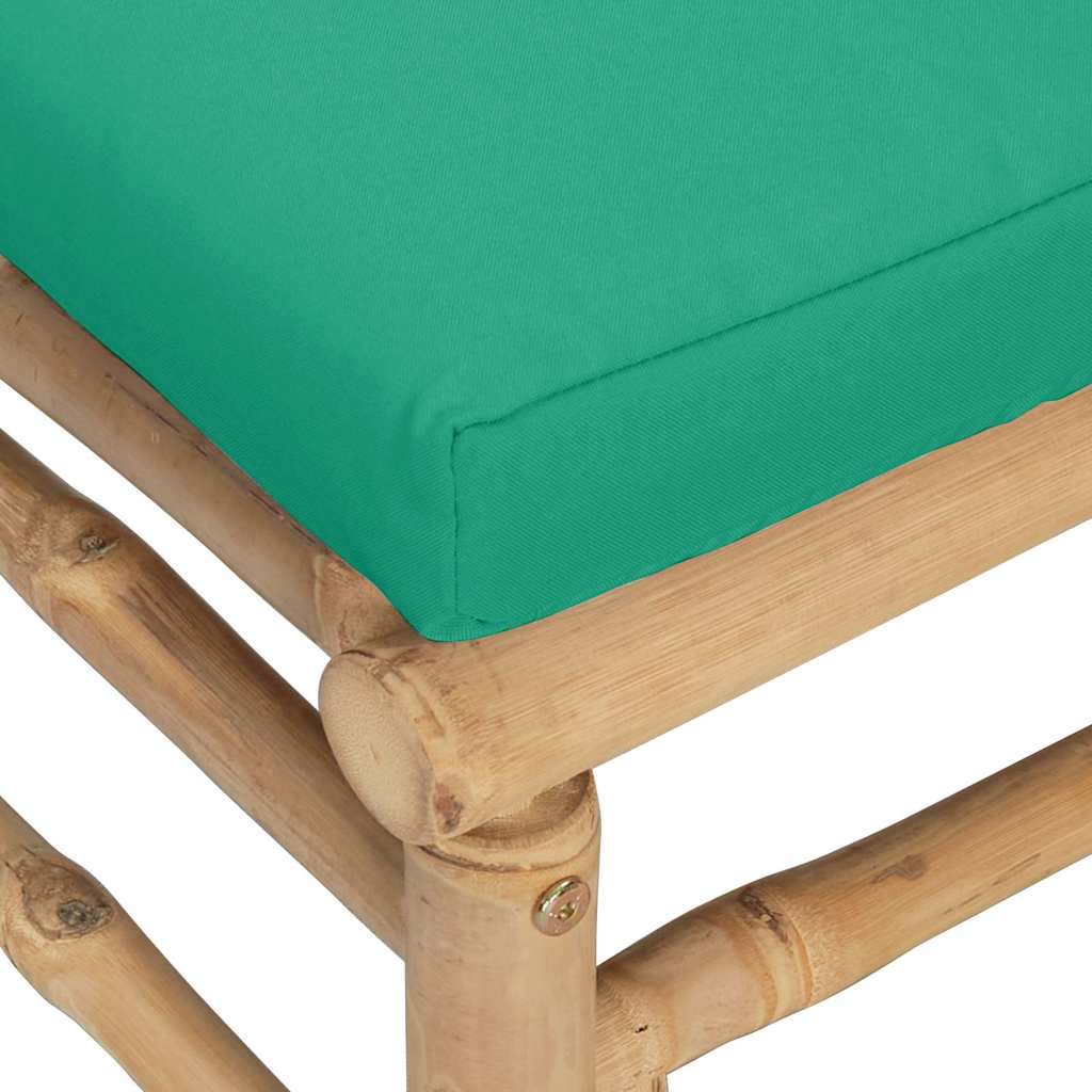 Set Salotto da Giardino 3pz con Cuscini Verdi Bambù | homemem39