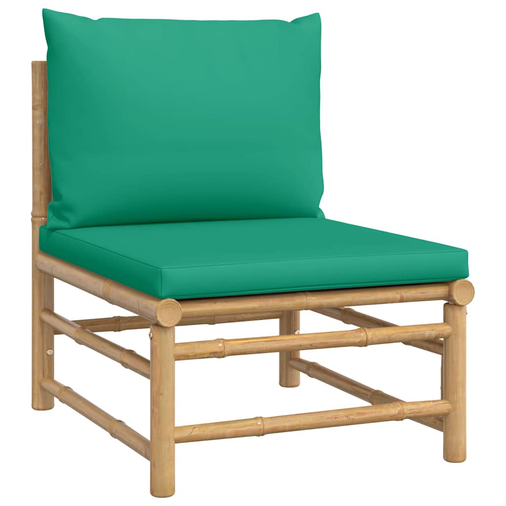 Set Salotto da Giardino 2pz con Cuscini Verdi Bambù | homemem39