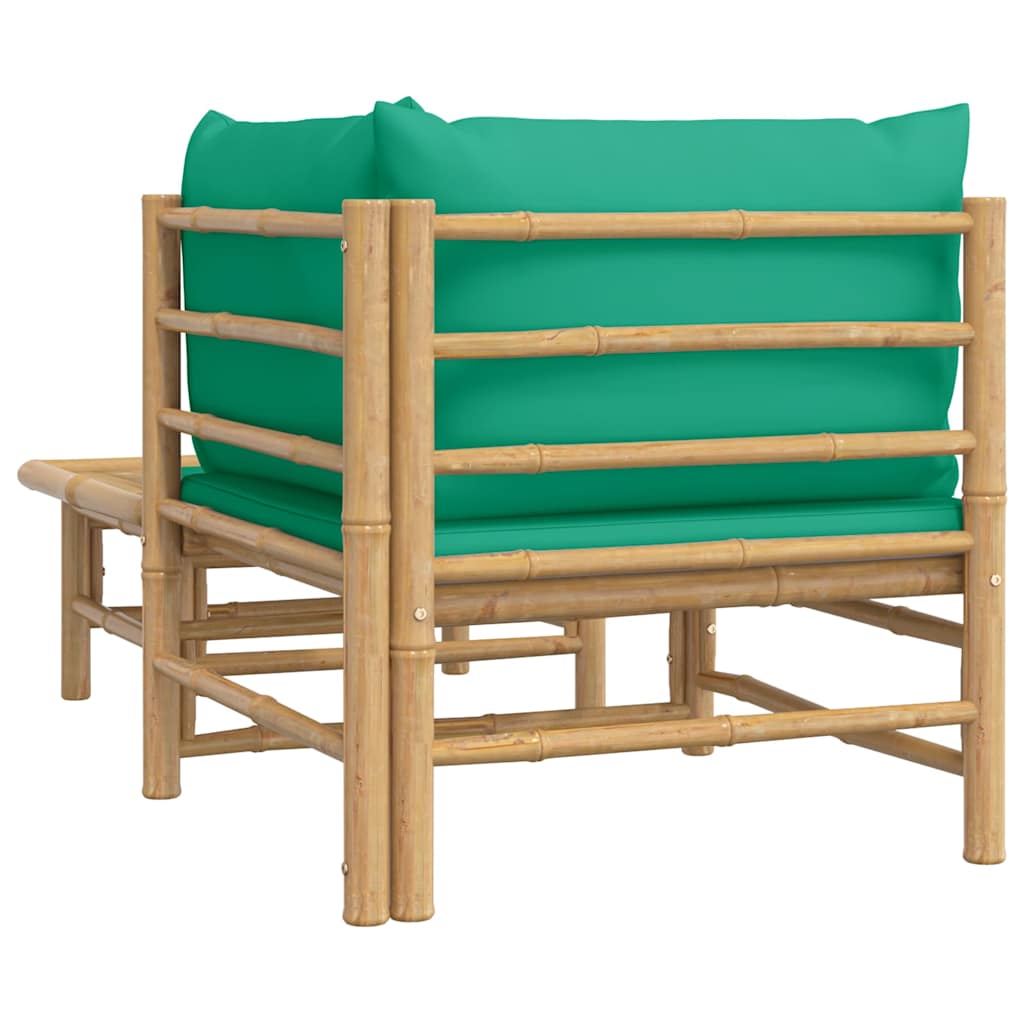Set Salotto da Giardino 2pz con Cuscini Verdi Bambù | homemem39