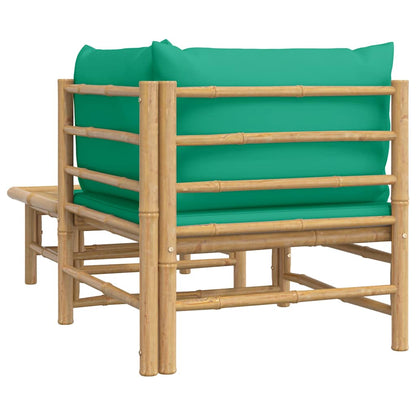 Set Salotto da Giardino 2pz con Cuscini Verdi Bambù