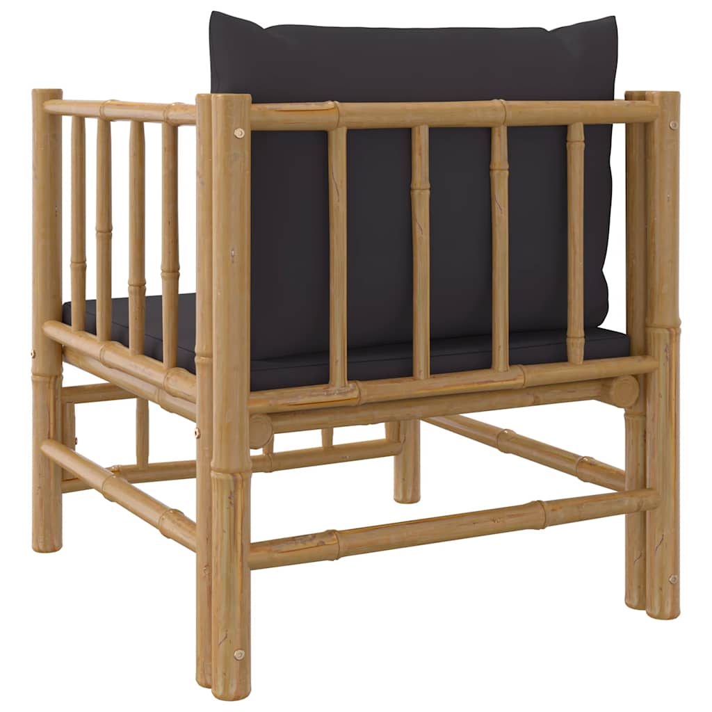 Divano da Giardino con Cuscini Grigio Scuro in Bambù | homemem39