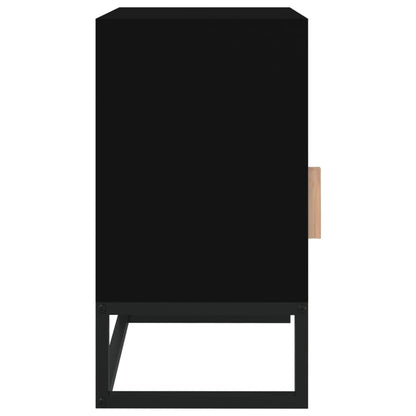 Comodino Nero 40x30x55,5 cm Legno Multistrato e Ferro - homemem39