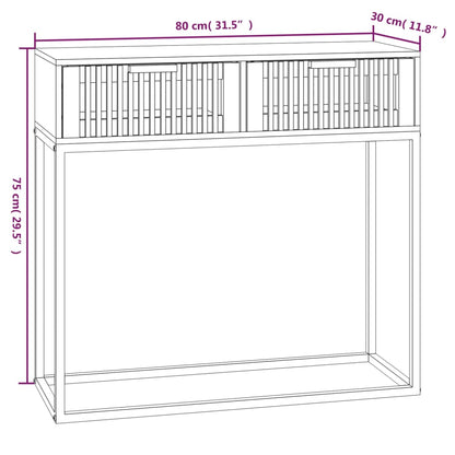Tavolino Consolle 80x30x75 cm Legno Multistrato e Ferro | homemem39